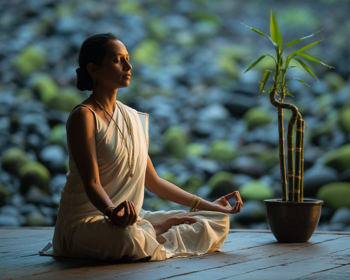a person doing meditation